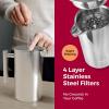 imageMuellerLiving French Press Coffee Maker 34oz Stainless Steel French Press Coffee 4 Filter Heat Resistant Double Insulated RustFree Food Grade Dishwasher Safe Coffee Pot34oz