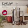 imageMuellerLiving French Press Coffee Maker 34oz Stainless Steel French Press Coffee 4 Filter Heat Resistant Double Insulated RustFree Food Grade Dishwasher Safe Coffee Pot20 Oz