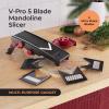 imageMuellerLiving Mandoline Slicer for Kitchen Stainless Steel Slice or Julienne Vegetable Chopper Fruit SlicerBlack