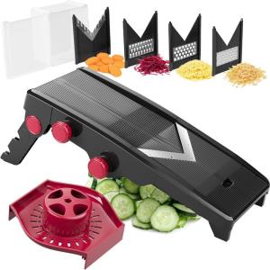 imageMueller Austria Mandoline Slicer for Kitchen Adjustable Vegetable Chopper Fruit Cheese Grater Potato Chips Slicer  BlackBlack