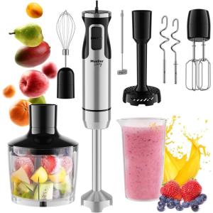 imageMueller Immersion Blender Handheld  8 Speed Stainless Steel Electric Hand Blender 3 in 1 Emulsion Blender Handheld with Turbo Mode Stick Blender Emulsifier for Kitchen for Soup Smoothie PureeBlender Stick 7 Accessories