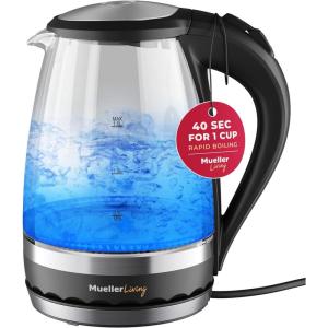 imageMueller Living Electric Kettle Electric Tea Kettle for Boiling Water 1500W SpeedBoil with Automatic Shutoff 18L Cordless with LED Light Borosilicate Glass Tea Kettle Pot Water Heater BPA Free15 Liters