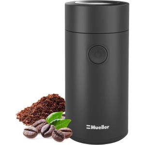 imageMuellerLiving Electric Coffee Grinder for Spice Nut Herbs and Coffee Beans Sharp Blade Stainless Steel  GrayBlack