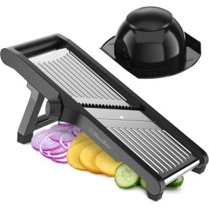 imageMuellerLiving Mandoline Slicer for Kitchen Stainless Steel Slice or Julienne Vegetable Chopper Fruit SlicerStainless Steel
