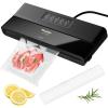 imageMuellerLiving Vacuum Sealer Machine Compact Vacuum Sealer Kit with BagsRoll LED Light Indicators Preserve Marinate Sous Vide Black